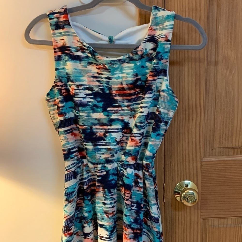 As U Wish floral mini dress small sleeveless back cut outs #springbreak